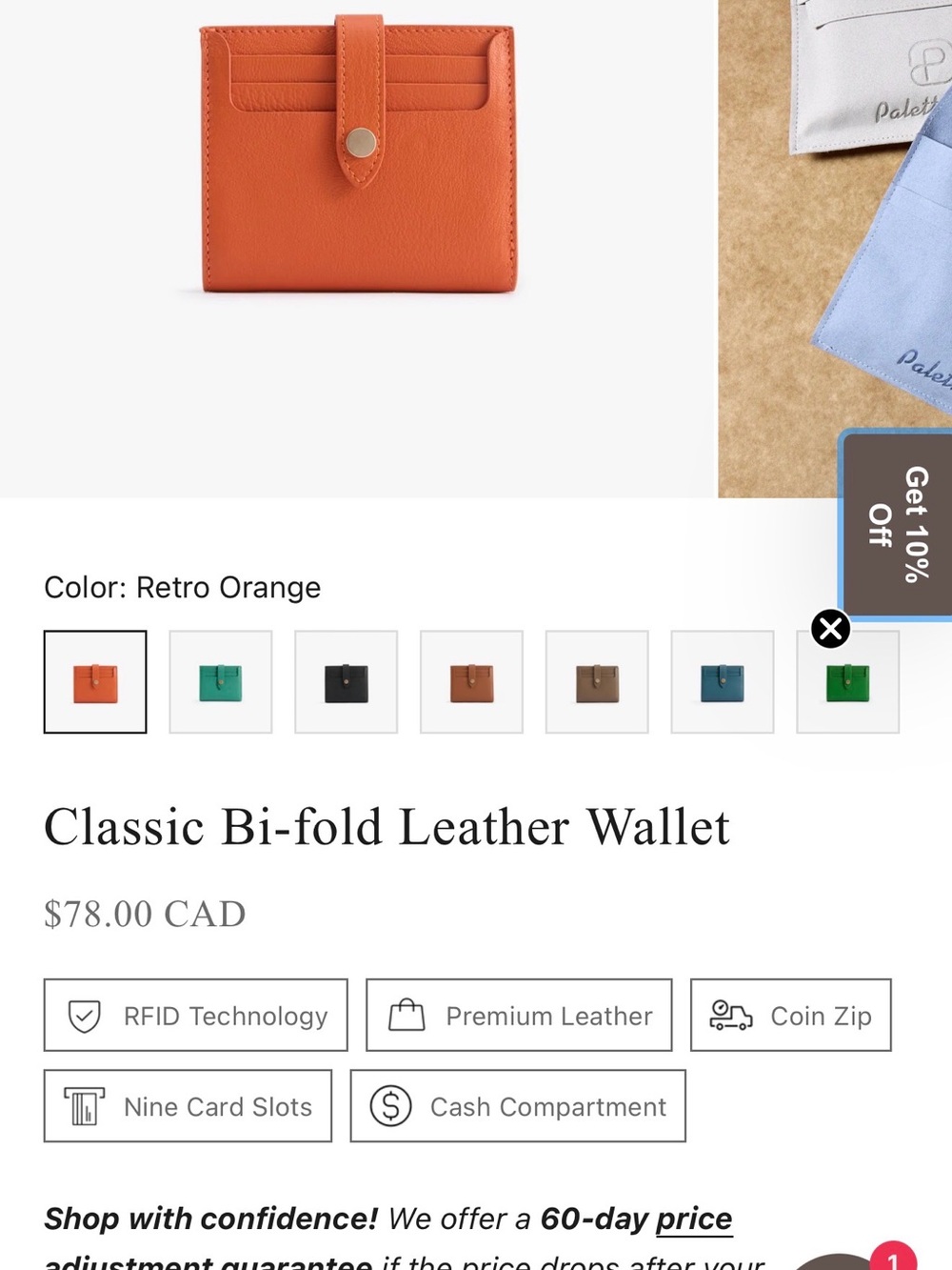 Palettetique Green Leather Card Wallet - Picture 6 of 6